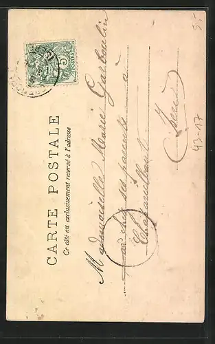 AK Alter Herr Zeitung lesend, Mon Concierge