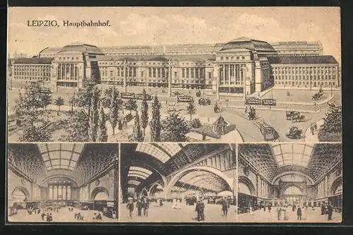 AK Leipzig, Hauptbahnhof, Innenansicht der Halle
