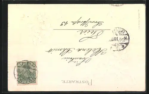 AK Mainz, Strassenpartie mit Blick auf den Dom