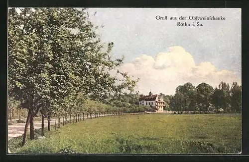 AK Rötha i. Sa., Gasthaus Obstweinschänke