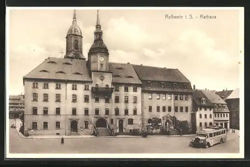 AK Rosswein i. S., Rathaus mit Autobus