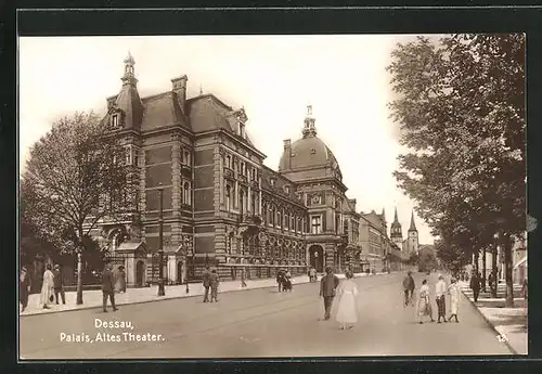 AK Dessau, Palais, Altes Theater