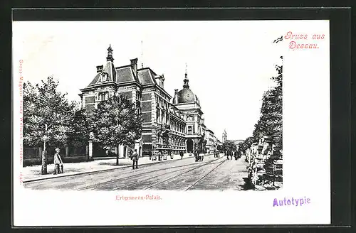 AK Dessau, Erbprinzen-Palais, Strasse