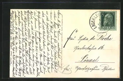 AK Lechfeld, Truppen-Übungsplatz Baracken-Lager aus der Vogelschau