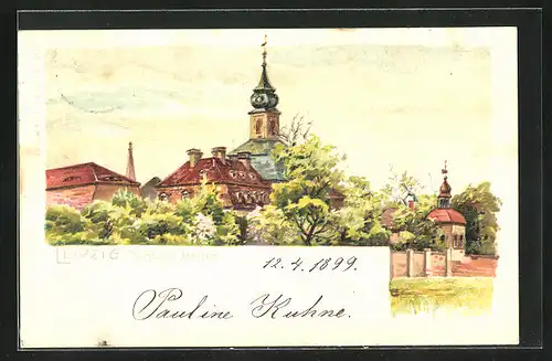 Lithographie Leipzig, Schloss Gohlis