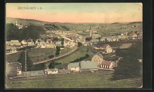 AK Neuhausen i. S., Teilansicht mit Kirche