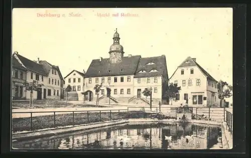 AK Dornburg a. Saale, Markt mit Rathaus