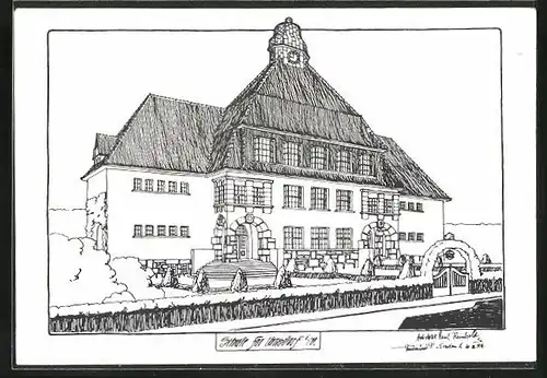 Künstler-AK Reichenbach i. V., Paul Reinhold, akad. Architekt im B.D.A., Haus gebaut nach seinem Entwurf