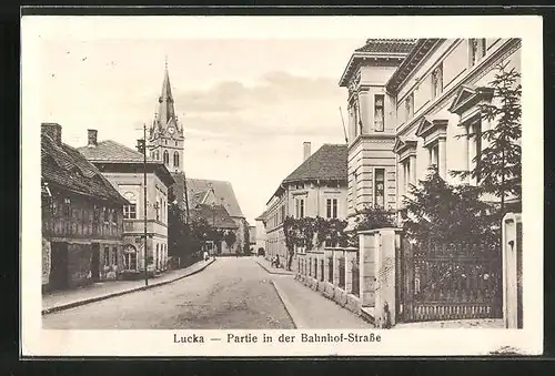 AK Lucka, Partie in der Bahnhof-Strasse