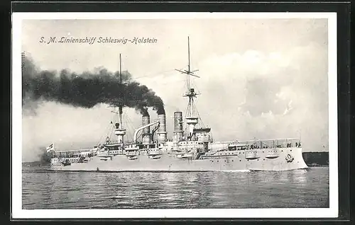 AK Kriegsschiff S. M. Schleswig-Holstein in Fahrt