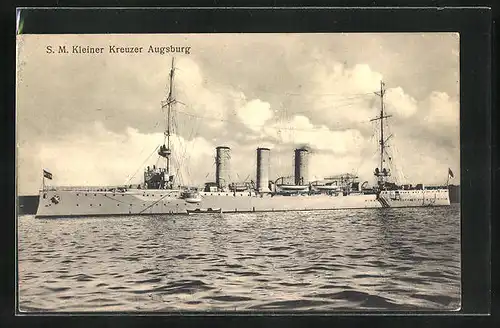 AK Kriegsschiff S. M. Agusburg in Fahrt