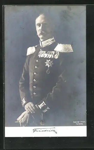 AK Herzog Friedrich II. von Baden in Uniform