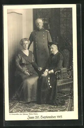 AK Badischer Opfertag 1915, Herzog Friedrich II von Baden mit seiner Ehefrau