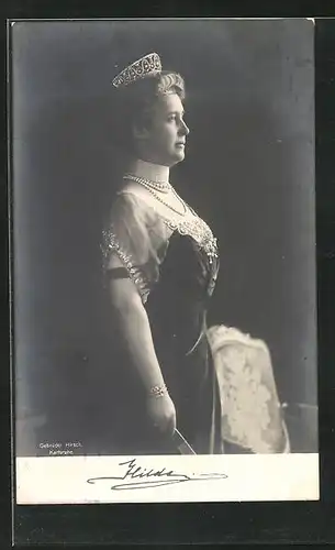 AK Grossherzogin Hilda von Baden mit Diadem