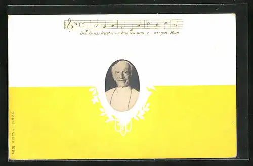 AK Papst Leo XIII. in kunstvollem Rahmen