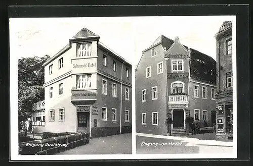 AK Wehlen, Gasthof Stadt Wehlen und Schmuck`s Hotel
