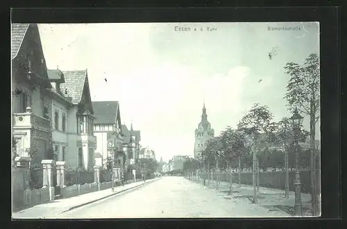 AK Essen a. d. Ruhr., Blick in die Bismarckstrasse