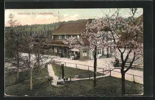 AK Langebrück, Gasthaus Hofewiese, Aussenterrasse