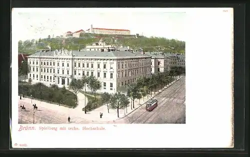 AK Brünn, Spielberg mit techn. Hochschule, Strassenbahn