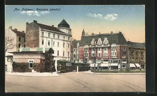 AK Mor. Ostrava, Denisovo namesti, Strassenbahn