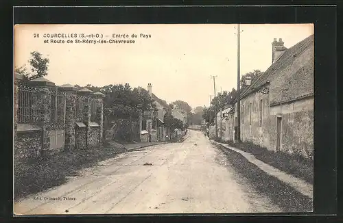 AK Courcelles, Entrée du Pays et Route de St.-Rémy-les-Chevreuse