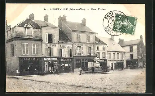 AK Angerville, Place Tessier, Lingerie, Pharmacie, Coiffeur