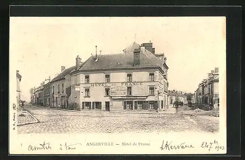 AK Angerville, Hôtel de France