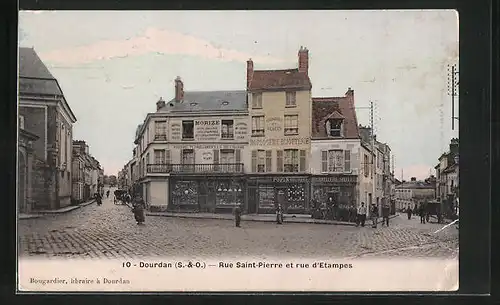 AK Dourdan, Rue Saint-Pierre et rue d`Etampes