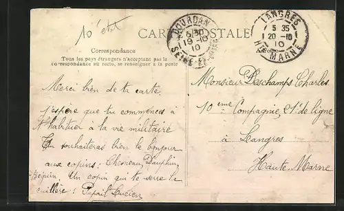 AK Dourdan, La Poste, Rue Haute