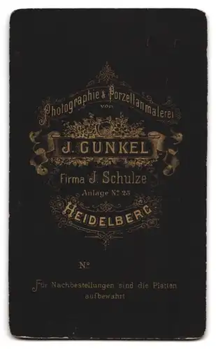 Fotografie J. Gunkel, Heidelberg, Anlage Nr. 25, Einjährig-Freiwilliger Soldat in Uniform