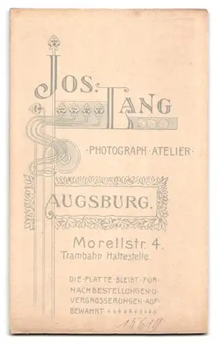 Fotografie Jos. Lang, Augsburg, Morellstrasse 4, Soldat mit gezwirbeltem Schnauzer in Uniform