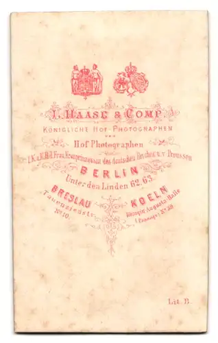 Fotografie L. Haase & Comp, Berlin, Unter den Linden 62, 63, Portrait eines bürgerlichen Mannes mit vollem Haar