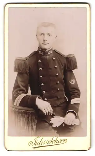 Fotografie Jules Scherr, Epinal, Avenue des Templiers, Portrait französischer Soldat in Uniform Rgt. 152