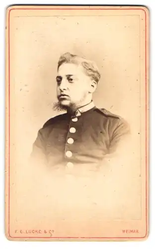 Fotografie F. E. Lucke & Co., Weimar, Portrait Uffz. in Uniform I. R: 94 mit Kinnbart