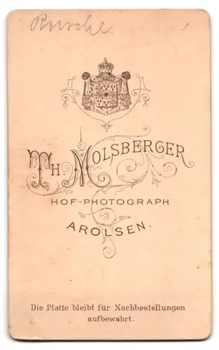 Fotografie Th. Molsberger, Arolsen, Portrait Soldat Rusche in Uniform mit Zwickerbrille