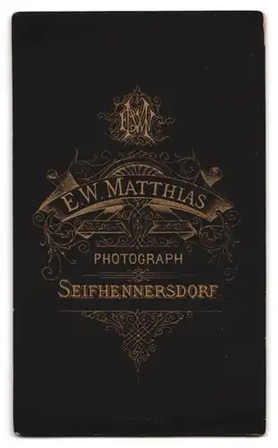 Fotografie E. W. Matthias, Seifhennersdorf, Portrait junge Dame im Kleid mit Amulett