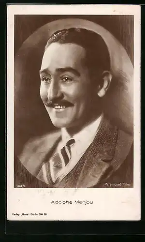 AK Schauspieler Adolphe Menjou mit Mittelscheitel