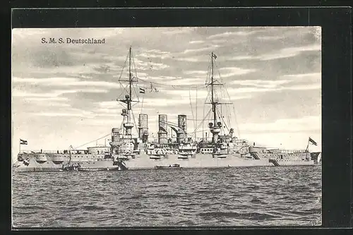AK Kriegsschiff S. M. S. Deutschland in Fahrt