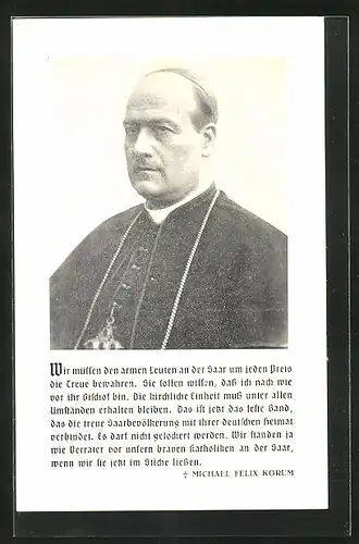 AK Wir müssen den armen Leuten an der Saar..., Michael Felix Korum