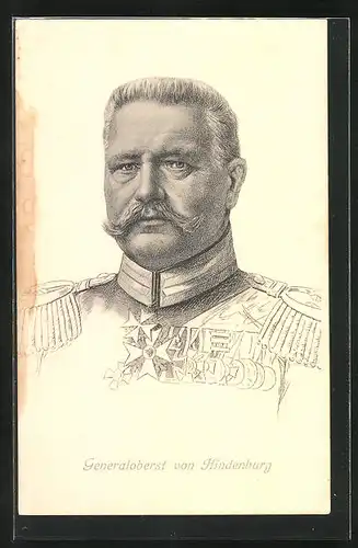 AK Portrait Generaloberst Paul von Hindenburg