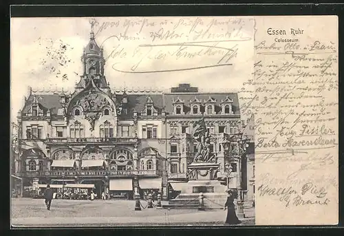 AK Essen /Ruhr, Colosseum und Denkmal