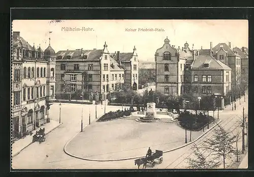 AK Mülheim /Ruhr, Kaiser Friedrich Platz aus der Vogelschau