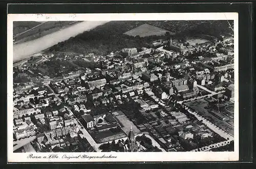 AK Riesa a. d. Elbe, Fliegeraufnahme