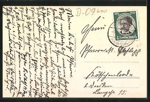 AK Obergruna, Fliegeraufnahme Ort und Felder