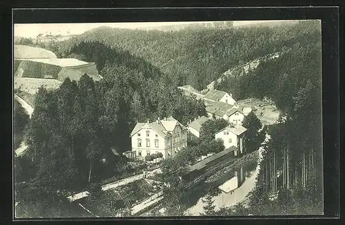 AK Obergruna, Hammerwerk in bewaldetem Tal