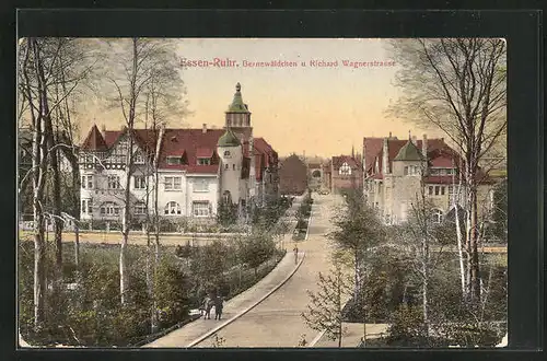 AK Essen /Ruhr, Bernewäldchen u. Richard-Wagner-Strasse