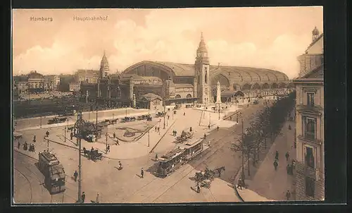 AK Hamburg, Hauptbahnhof, Strassenbahn
