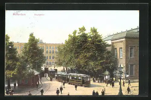 AK Rotterdam, Beursplein, Strassenbahn