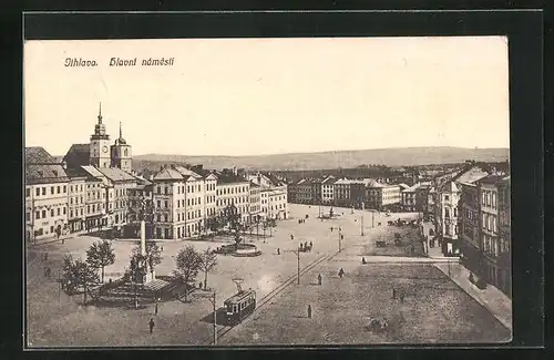 AK Jihlava, Hlavni námesti, Strassenbahn