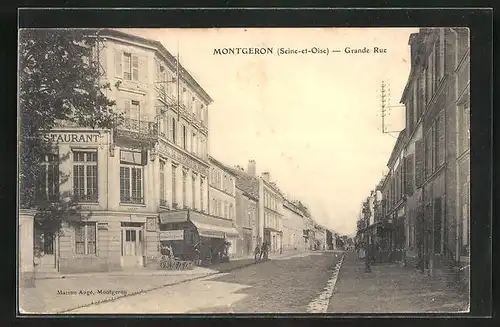 AK Montgeron, Grande Rue, Hôtel de la Forêt de Senart